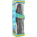 SEVEN CREATIONS - VINYL P-SHAPE VIBRATOR BLACK PENIS 20 CM 1 