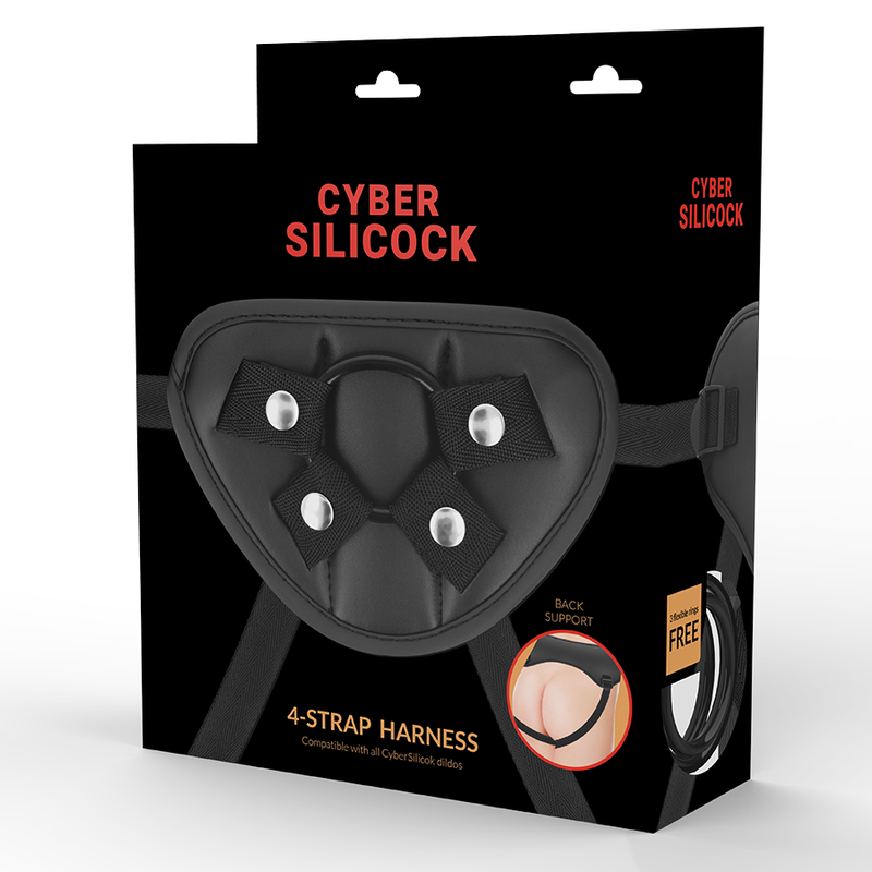 CYBER SILICOCK - STRAP-ON HARNESS WITH 3 RINGS FREE 4 