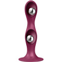 SATISFYER - DOUBLE BALL-R SILIKONDILDO GRANAT 1 