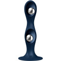 SATISFYER - DOUBLE BALL-R SILICONE DILDO BLUE 1 