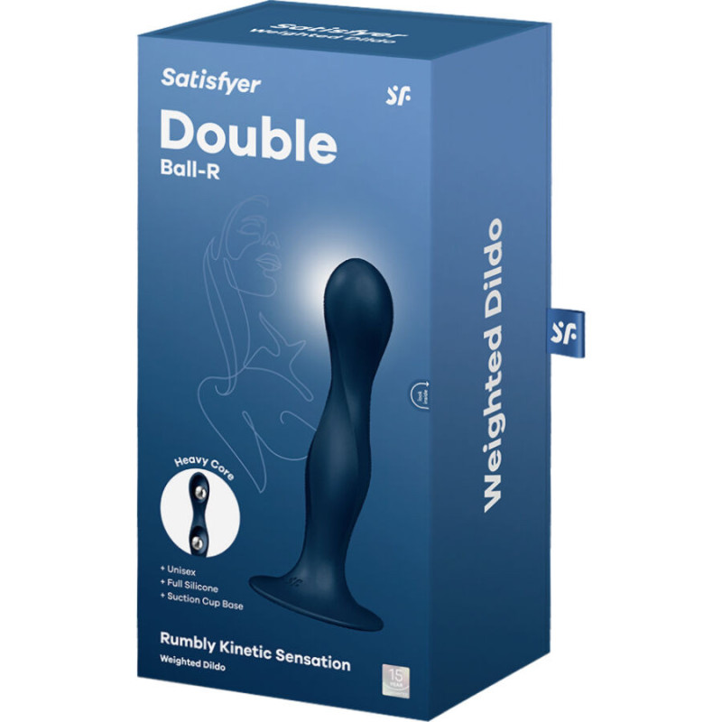 SATISFYER - DOUBLE BALL-R SILIKONDILDO BLAU 3 