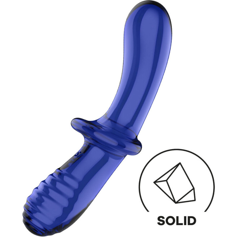 SATISFYER - DOPPEL KRISTALL DILDO BLAU 3 