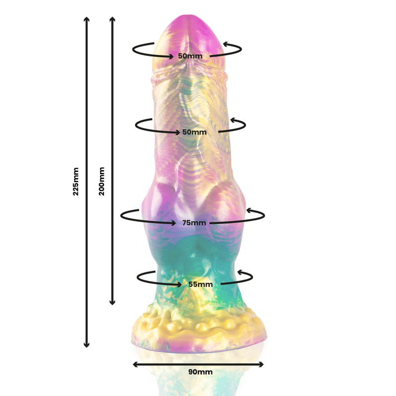 EPIC - GODE IRIS AVEC TESTICULES ARC-EN-CIEL DE PLAISIR 2 