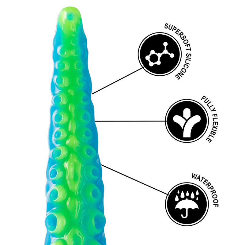 EPIC - DILDO FLUORESCENTE CON TENTACOLI SOTTILI DI SCYLLA TAGLIA PICCOLA 7 