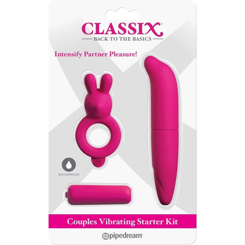 CLASSIX - KIT FOR COUPLES WITH RING, BULLET AND STIMULATOR PINK 5 