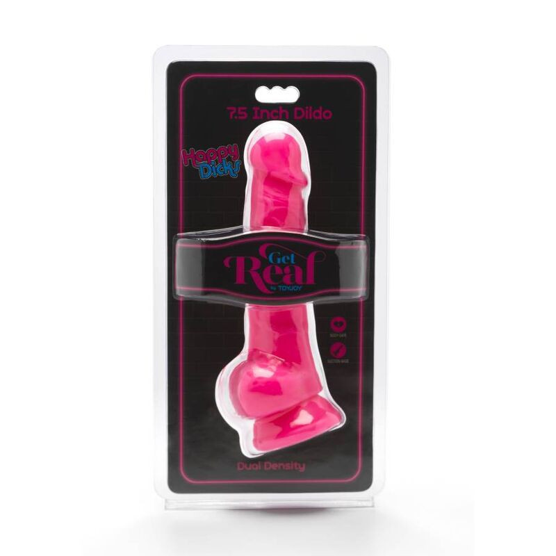 GET REAL - HAPPY DICKS 19 CM MIT BLLEN ROSA 1 