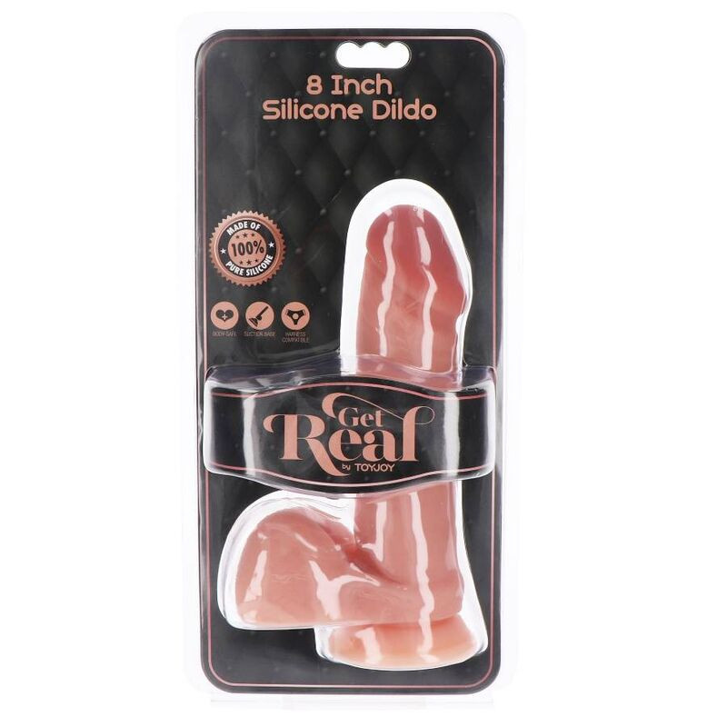 GET REAL - GODE EN SILICONE 20,5 CM AVEC BALLES PEAU 3 