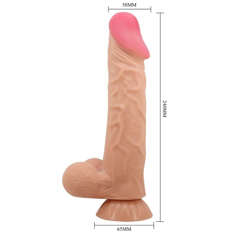 PRETTY LOVE - SÉRIE SLIDING SKIN GODE RÉALISTE AVEC VENTOUSE SLIDING SKIN TÉLÉCOMMANDE FLESH 24 CM 3 