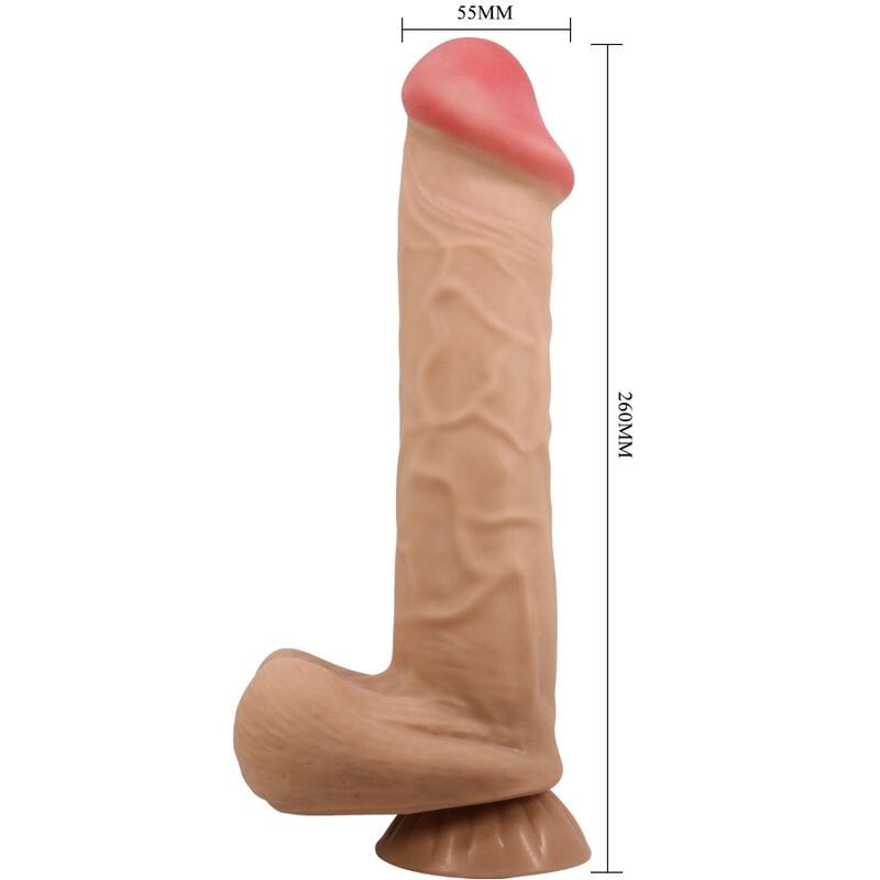 PRETTY LOVE - SLIDING SKIN SERIES REALISTIC DILDO WITH SLIDING SKIN SUCTION CUP FLESH 26 CM 5 