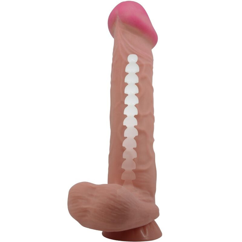 PRETTY LOVE - DILDO REALISTICO SLIDING SKIN SERIES CON VENTOSA SCORREVOLE DELLA PELLE MARRONE 26 CM 4 