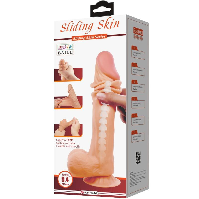 PRETTY LOVE - SÉRIE SLIDING SKIN GODE RÉALISTE AVEC VENTOUSE SLIDING SKIN 24 CM 5 