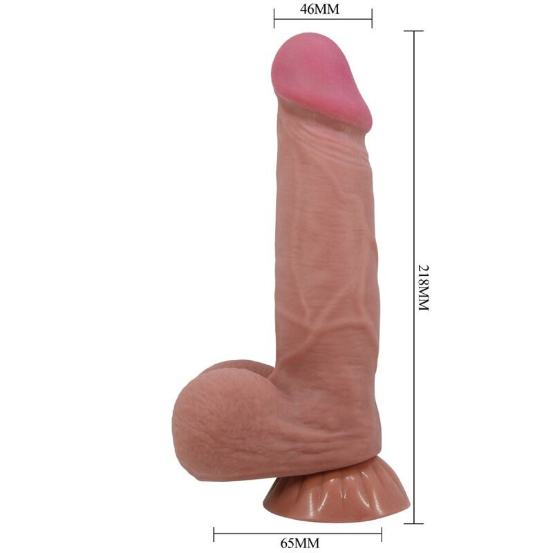 PRETTY LOVE - DILDO REALISTICO SERIE SLIDING SKIN CON VENTOSA SCORREVOLE IN PELLE MARRONE 20,6 CM 5 