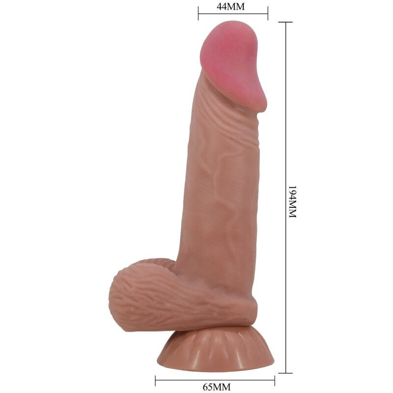 PRETTY LOVE - SLIDING SKIN SERIES REALISTISCHER DILDO MIT SCHIEBENDEM BRAUNEN HAUTSAUGNAPF 19,4 CM 5 