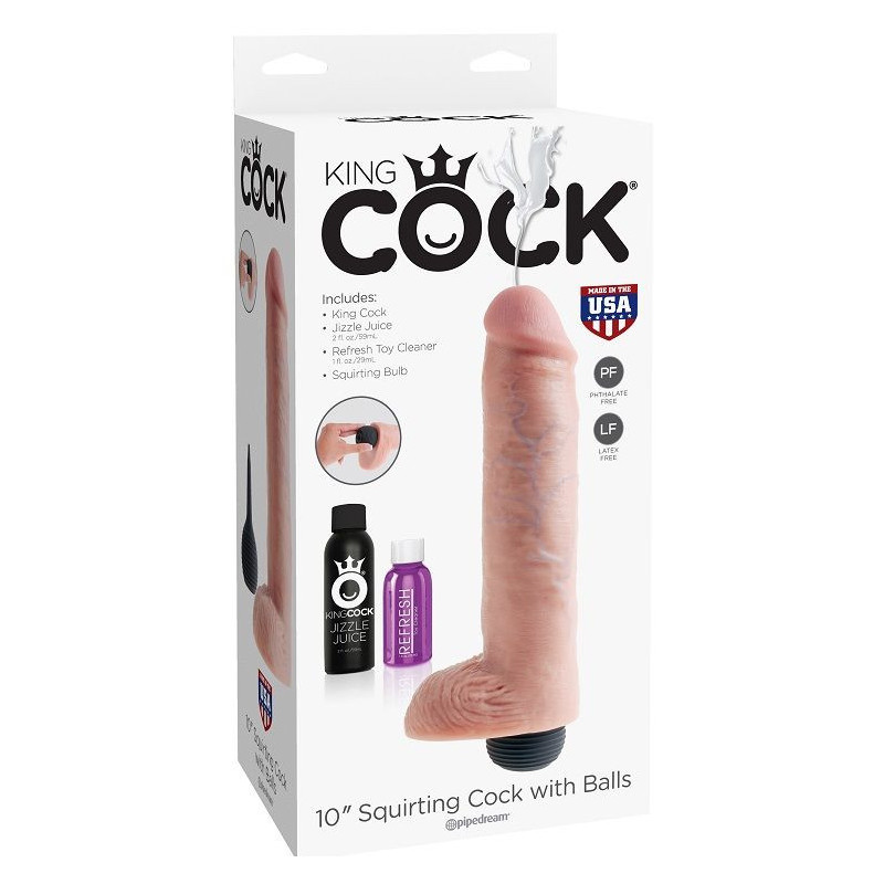 KING COCK - PÉNIS ÉJACULATEUR NATUREL RÉALISTE 25.40 CM 3 