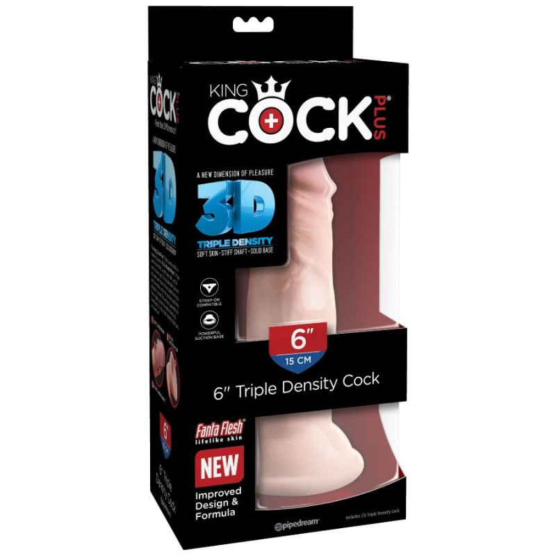 KING COCK - TRIPLE DENSITY DILDO 15 CM 4 