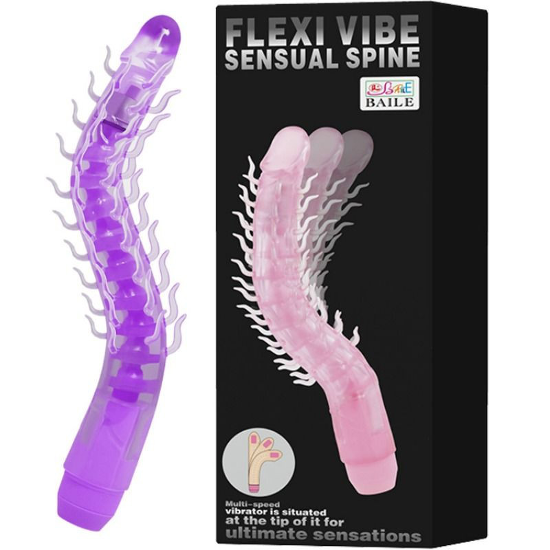 BAILE - FLEXI VIBE SENSUAL SPINE BENDABLE VIBRATING DILDO LILAC 23.5 CM 2 