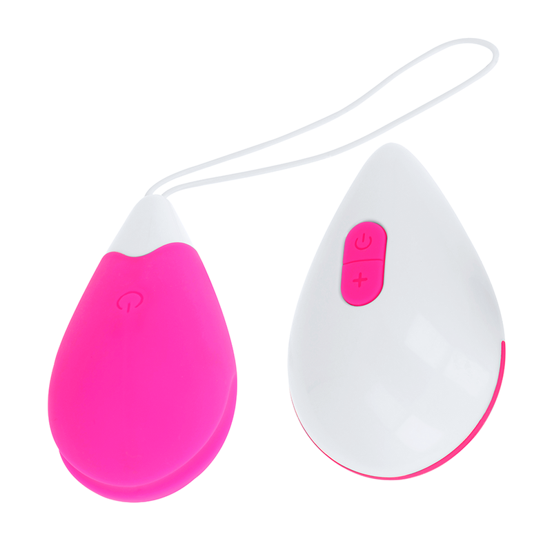 OHMAMA - TEXTURED VIBRATING EGG 10 MODES PINK AND WHITE 1 