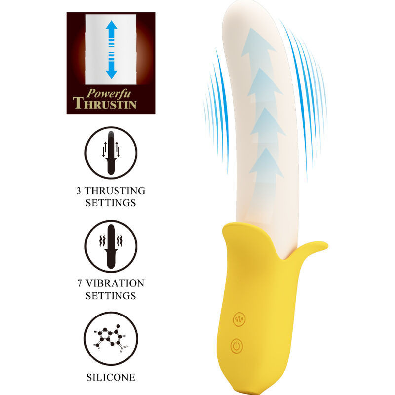 PRETTY LOVE - BANANA GEEK SUPER POWER 7 VIBRATIONS UP&DOWN SILICONE NOIR 2 