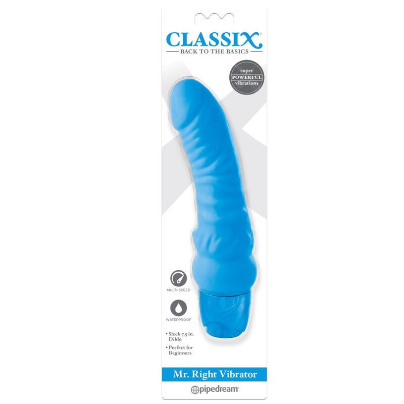 CLASSIX - VIBRIERENDER DILDO MR. RIGHT MULTI-SPEED 15,5 CM BLAU 1 