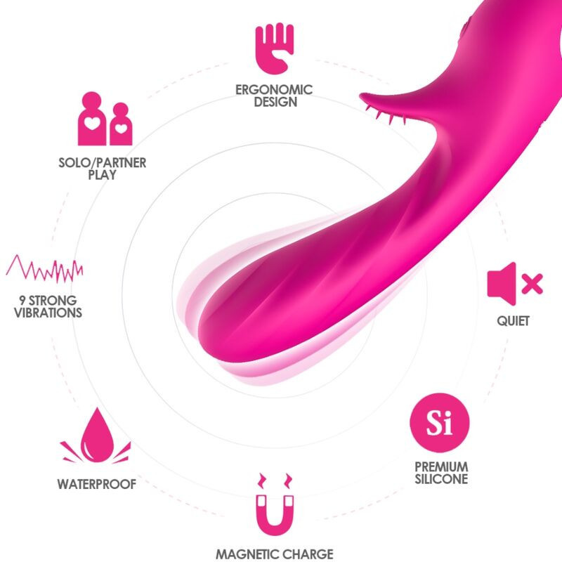 ARMONY - ROMANCE VIBRATOR WITH STIMULATOR FUCHSIA 2 