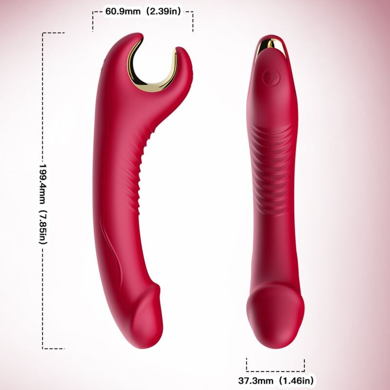 ARMONY - VIBRATORE E ROTATORE PRINCE DILDO ROSSO 2 