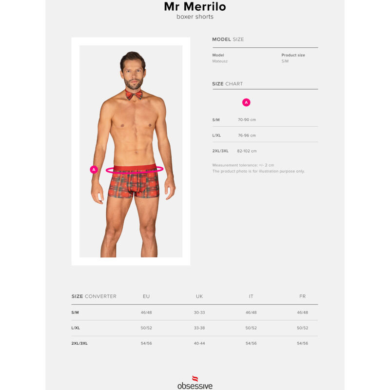 OBSESSIVE - MS MERRILO BOXER SHORTS & BOW TIE XXL/XXXL 8 