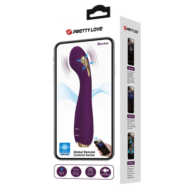 PRETTY LOVE - HECTOR ELECTROSHOCK VIBRATOR BY APP CONTROL PURPLE 6 