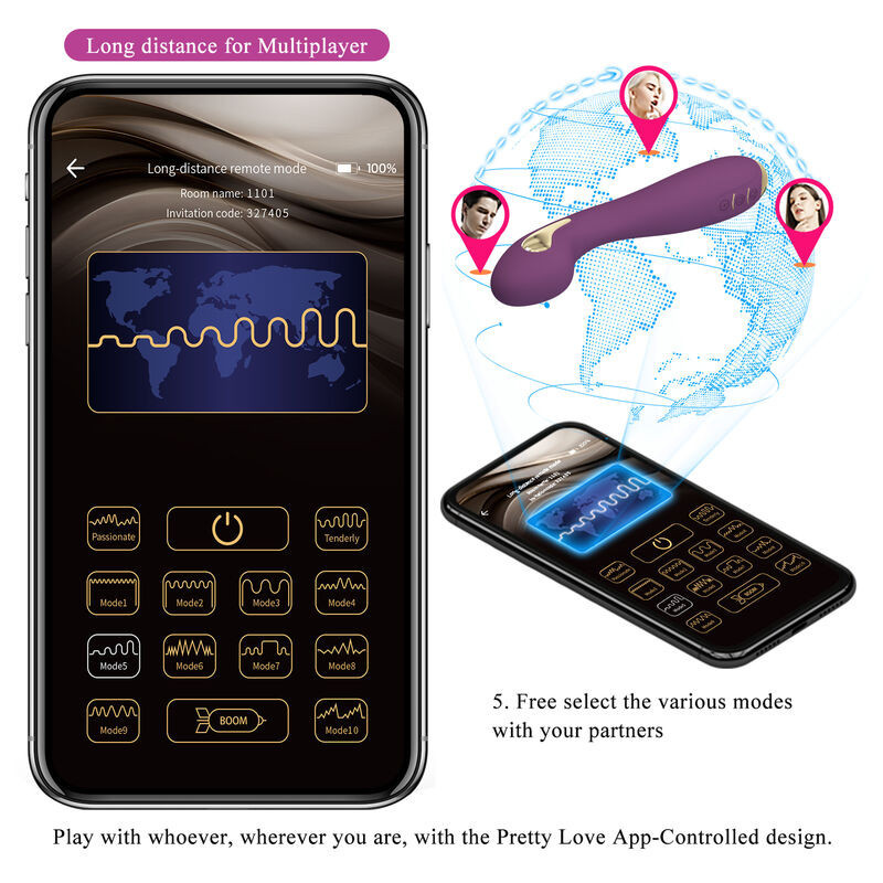 PRETTY LOVE - HECTOR ELECTROSHOCK VIBRATOR BY APP CONTROL PURPLE 11 