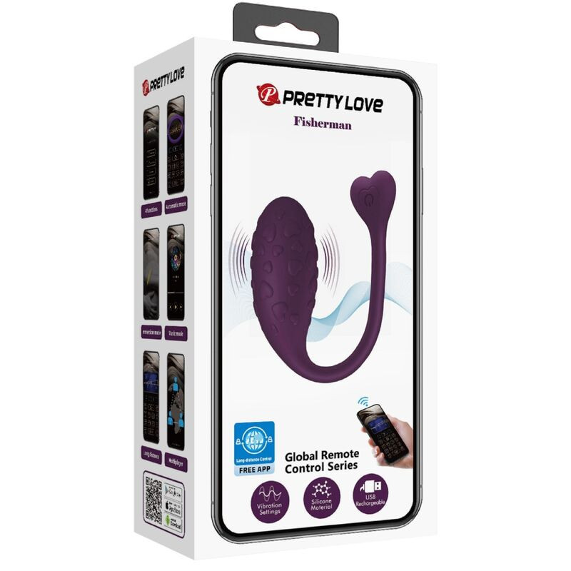 PRETTY LOVE - FISHERMAN APP CONTROLLED VIBRATING EGG LILA 12 