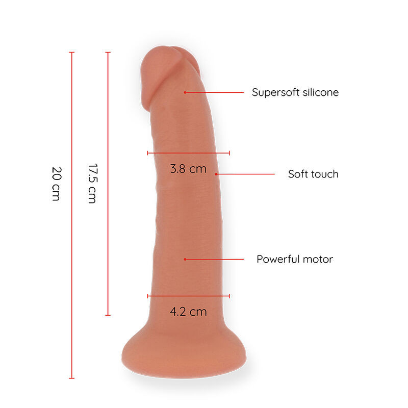 ONINDER - DILDO VIBRATORE MEDIO BOGOTÁ 9 VELOCITÀ NATURALE 20 CM -O- 4.2 CM - APP GRATUITA 2 