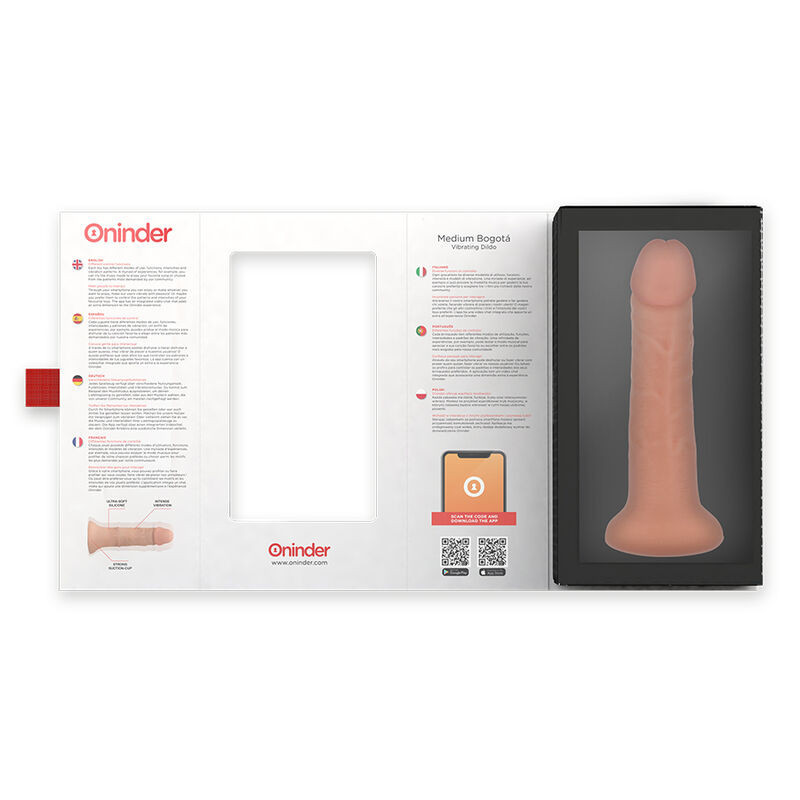 ONINDER - MITTLERER BOGOTÁ-VIBRATORDILDO MIT 9 GESCHWINDIGKEITEN NATÜRLICH 20 CM -O- 4.2 CM - KOSTENLOSE APP 5 