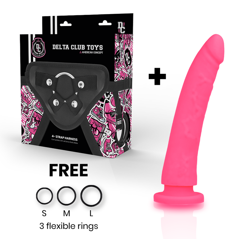 DELTA CLUB - TOYS IMBRACATURA + DONG SILICONE ROSA 17 CM -O- 3 CM 1 