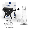 X RAY - HARNESS + CLEAR COCK WITH BALLS 15.5 CM -O- 3.5 CM 1 