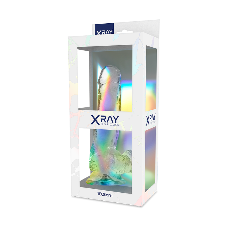 X RAY - IMBRACATURA + CAZZO TRASPARENTE CON SFERE 18.5 CM -O- 3.8 CM 9 