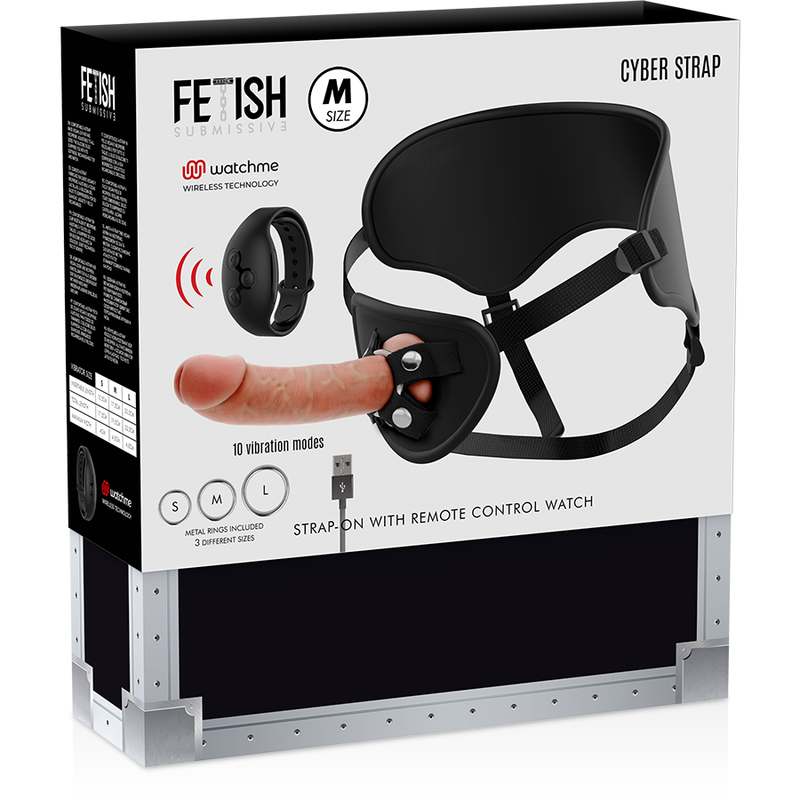 FETISH SUBMISSIVE CYBER STRAP - IMBRAGATURA CON TELECOMANDO TECNOLOGIA DILDO WATCHME M 13 