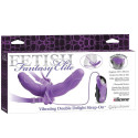 FETISH FANTASY ELITE - VIBRIERENDE DOPPELTE DELIGHT STRAP-ON PURPLE 1 