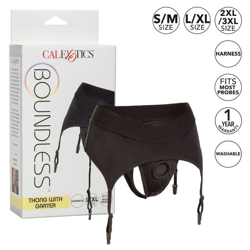 CALEXOTICS - BOUNDLESS THONG WITH GARTER L/XL 1 