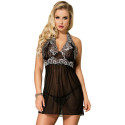 SUBBLIME - BABYDOLL BIANCO LACCI FLOREALI NERO S / M 1 