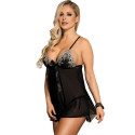 SUBBLIME - BABYDOLL BLACK BEIGE FLORAL LACES S/M 1 