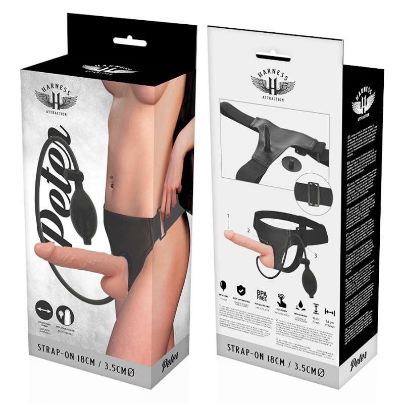 HARNESS ATTRACTION - RNES PETER MIT AUFBLASBAREM PENIS 18 CM -O- 3.5 CM 6 