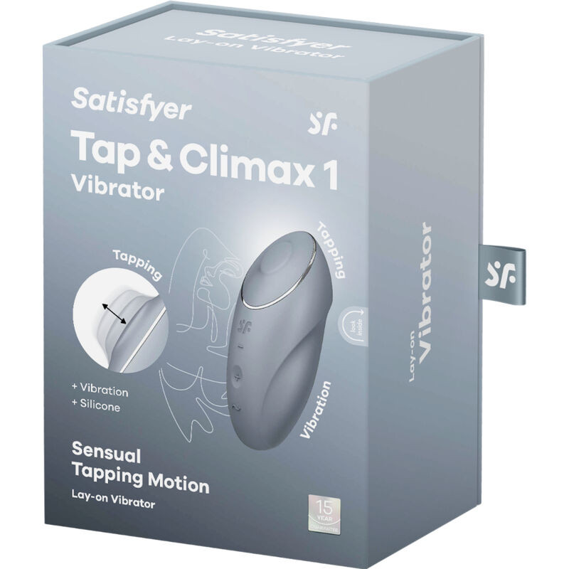 SATISFYER - TAP & CLIMAX 1 LAY-ON VIBRATOR GREY 5 