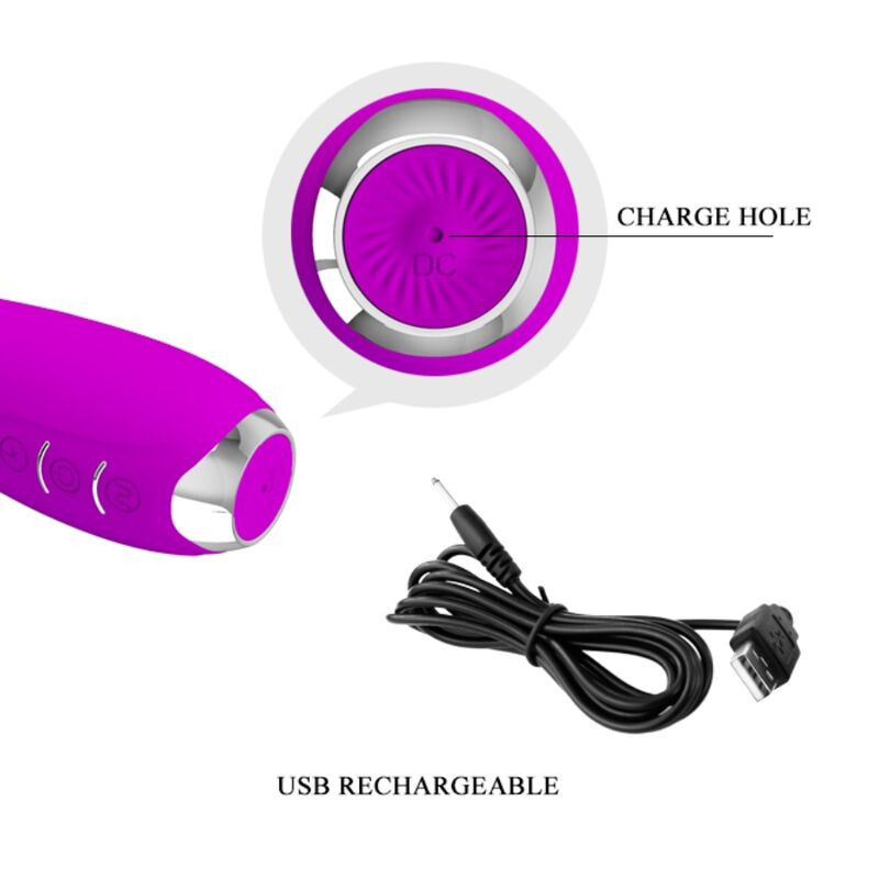 PRETTY LOVE - VIBRATEUR ÉLECTROCHOC RECHARGEABLE HECTOR-IMPERMÉABLE VIOLET 6 