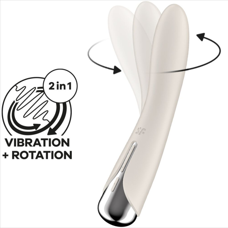 SATISFYER - VIBRATEUR ROTATEUR SPINNING VIBE 1 G-SPOT BEIGE 5 