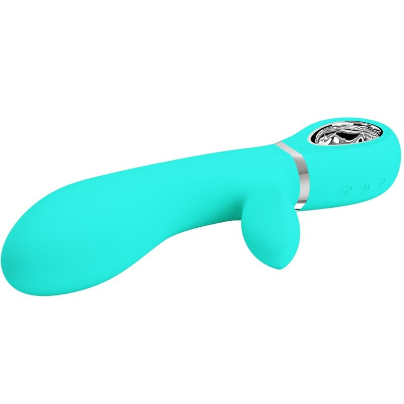 PRETTY LOVE - VIBRATORE MULTIFUNZIONE G-SPOT THOMAS VERDE ACQUA 3 