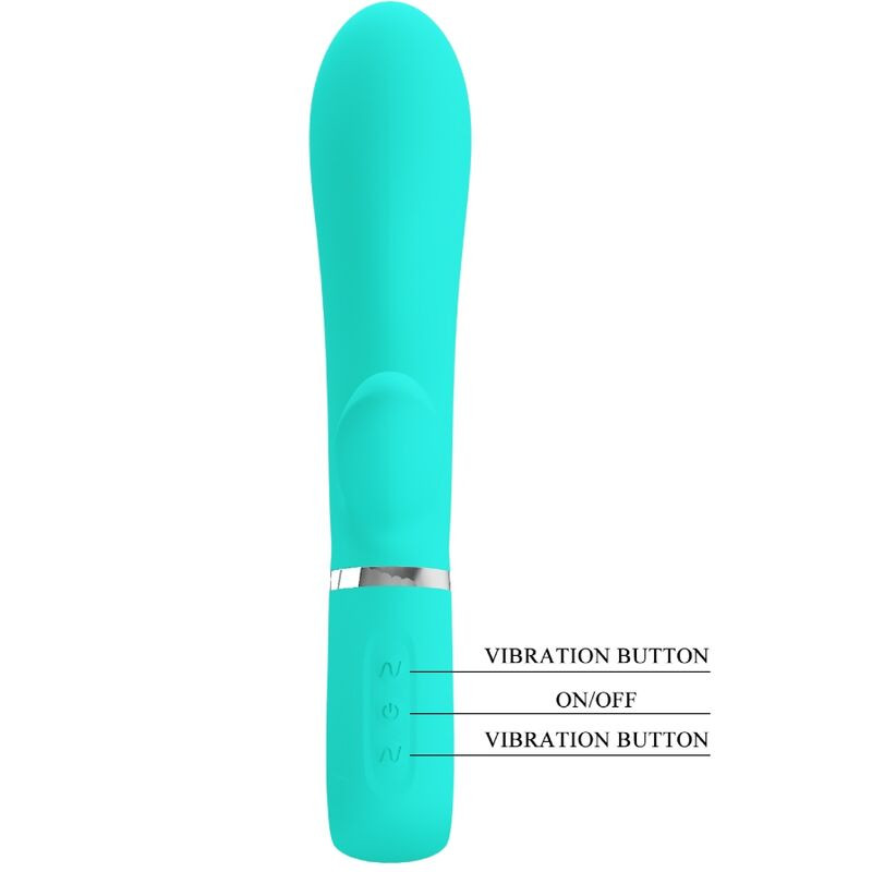 PRETTY LOVE - VIBRATORE MULTIFUNZIONE G-SPOT THOMAS VERDE ACQUA 5 