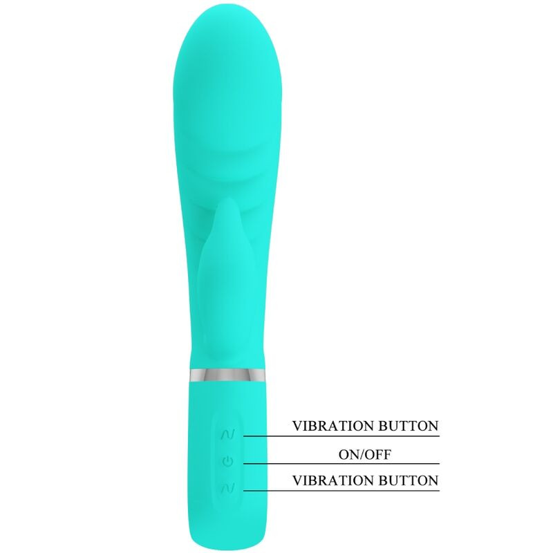 PRETTY LOVE - VIBRATORE MULTIFUNZIONE G-SPOT PRESCOTT VERDE ACQUA 5 