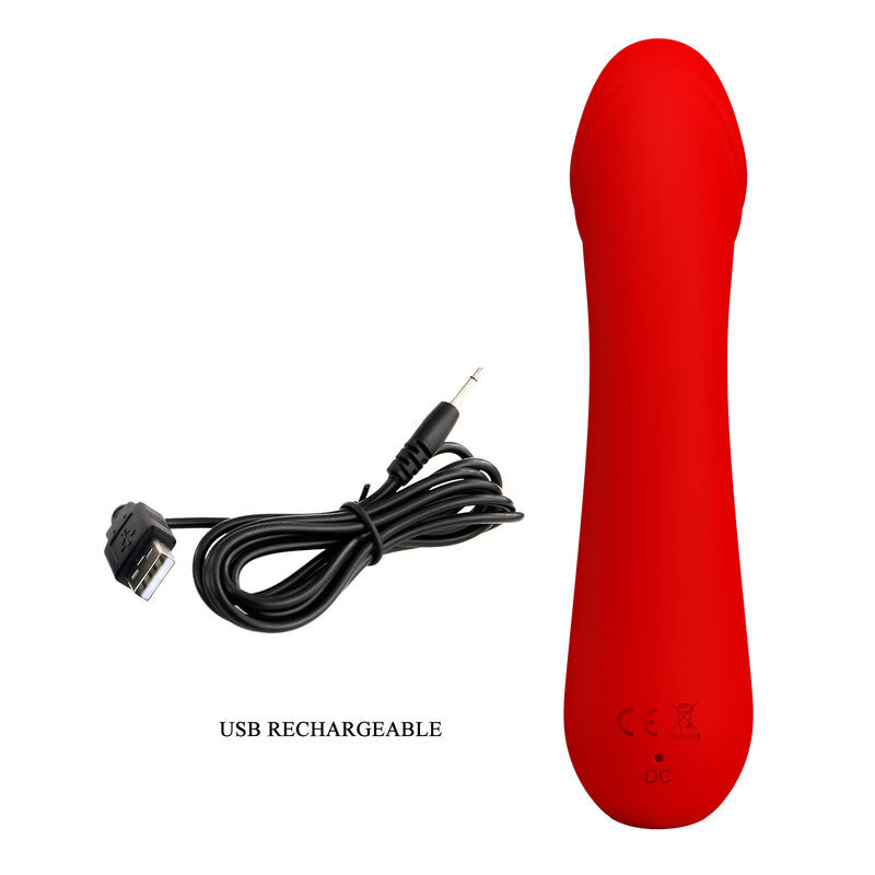 PRETTY LOVE - VIBRATEUR RECHARGEABLE CETUS ROUGE 7 