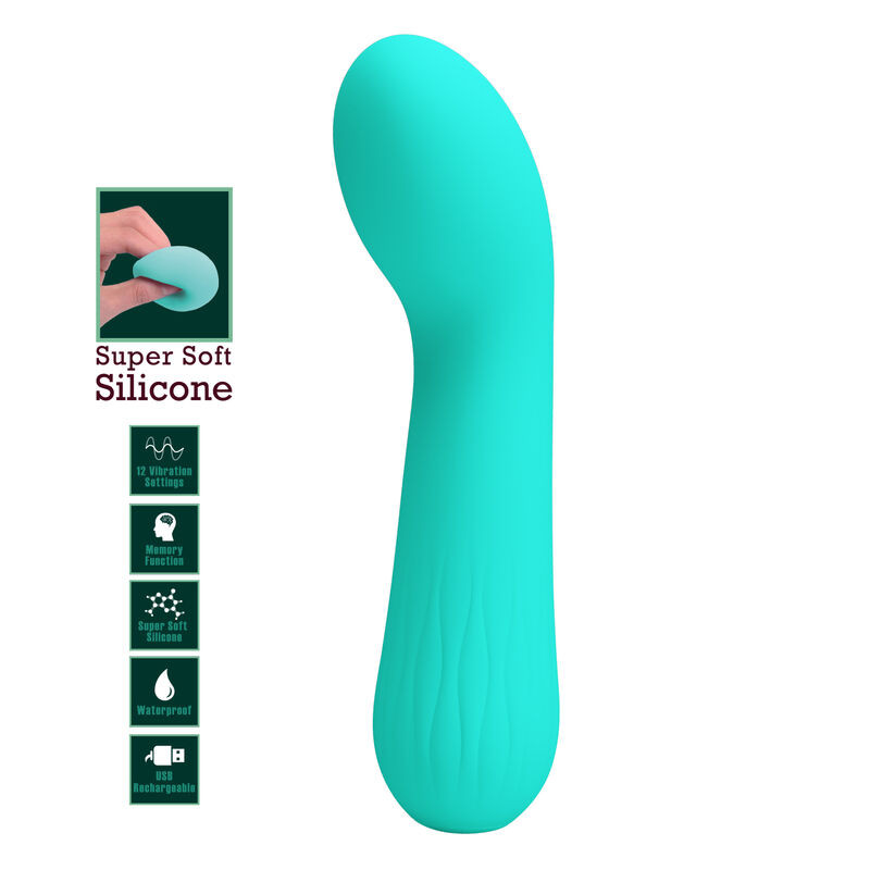 PRETTY LOVE - VIBRATEUR RECHARGEABLE FAUN VERT AQUA 6 