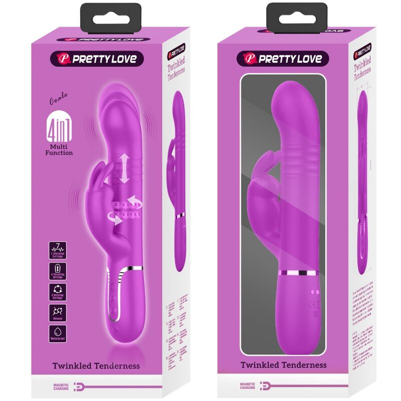 PRETTY LOVE - COALE RABBIT VIBRATOR PERLEN VIOLET 9 