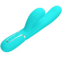 PRETTY LOVE - VIBRATORE MULTIFUNZIONE PERLITA 3 IN 1 G-SPOT VERDE ACQUA 2 